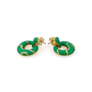 1901 Jewelry Anting Green Circle