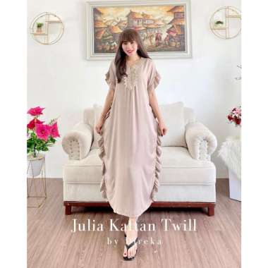 Pakaian Daster Kaftan Wanita Twill Ori Julia by Direka Dress Kekinian Busui Friendly Non Busui Fashi