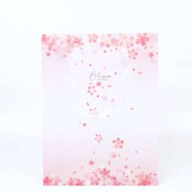Michiro Paper Bag Transparan Bunga Cherry Blossom Plastic Gift Bag Pink