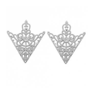 Houseofcuff Lapel Pin Bros Jas Vintage Silver Triangle Collar Pin - Perak Perak