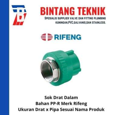 Sok Drat Dalam PPR Drat 3/4" inch X Pipa 1/2" inch (20 mm) Rifeng PPR