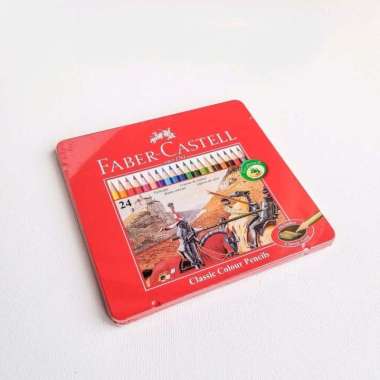 Pensil warna Classic 24 warna Faber Castell Kemasan Kaleng-Tin case