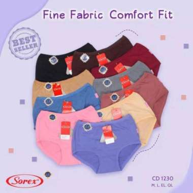 Sorex 1230 CD Celana Dalam Wanita Size M - XXL Model Cutting Midi Bahan Katun Lembut Sorex Original 