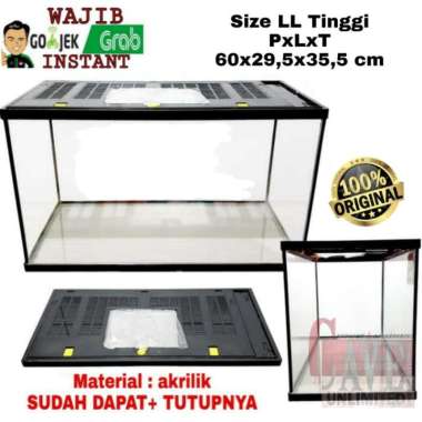 Terrarium gex 60 cm nikita LL tinggi kandang reptile + tutup