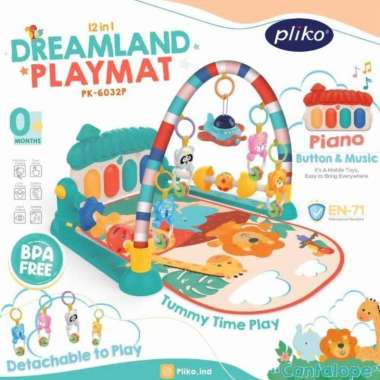 Pmat28 Pliko 12In1 Baby Playmat Dreamland Playgym With Piano Pk6032P