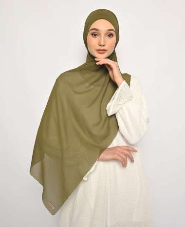 My Daily Hijab Pasmina Instan Melayu Lasercut Cerutti Olive