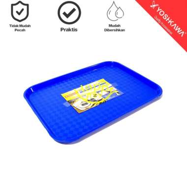 YOSHIKAWA NAMPAN/ BAKI SEGI RESTORAN PLASTIK 41X31CM VARIAN WARNA Biru