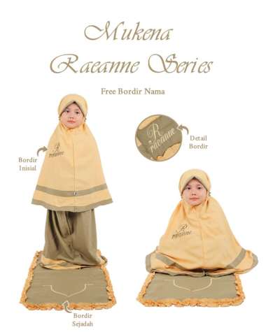 MUKENA SET SAJADAH LEBARAN ANAK DEWASA COUPLE CUSTOM NAMA FREE BORDIR RAEANNE / MUKENA ULANG TAHUN S