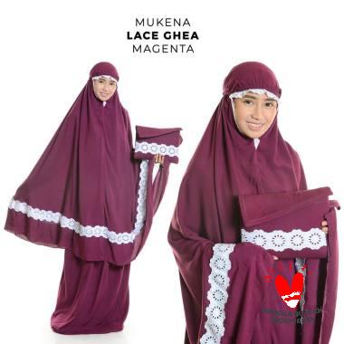 Pusat Mukena Indonesia Lace Ghea Mukena Semua Ukuran MAGENTA
