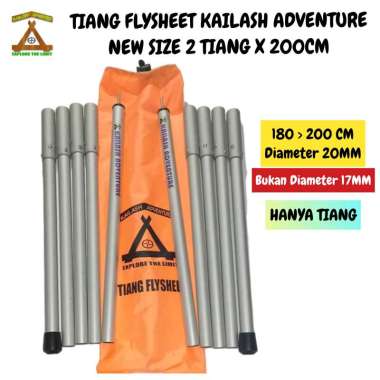 Tiang Flysheet Aluminium Double 2x200cm Diameter Pipa 20mm Ringan Kuat Bisa Untuk Tiang Bendera dan