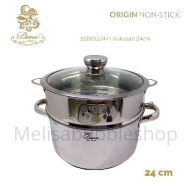 Bima Origin Non-Stick Saucepot+1 Kukusan 24cm Stoneforce Anti Lengket Panci Induction B2003224