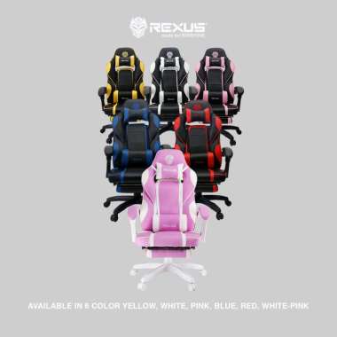 Rexus RGC R60 Kursi Gaming dengan Bantal Penyangga Punggung dan Leher, Warna Beragam