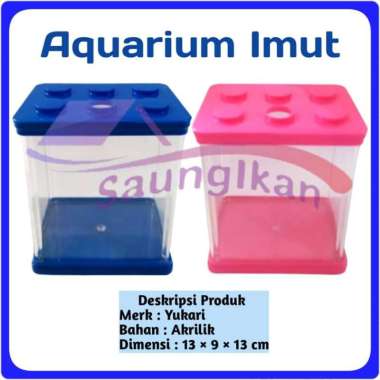 AQUARIUM SOLITER YUKARI Ikan Hias Cupang Mini IMUT Tutup LEGO