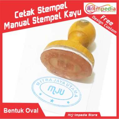 Cetak Stempel Kayu Ukuran Bentuk Oval | Cetak Stempel Kayu Design Custom Ukuran 15x30mm