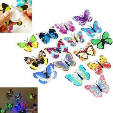 Lampu Hias Dekorasi Tempel Pajangan Hiasan Dinding LED Kupu Kupu