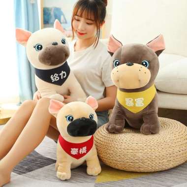 S - Boneka Dog Pug Lucu Cute Pug Dog Stuffed Toys Multicolor