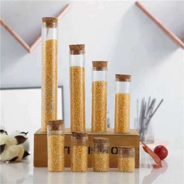 Toples Kaca Kecil Tempat Permen Lebaran - Tempat Penyimnanan Kue Kering Snack Bumbu Dapur Tutup Kayu