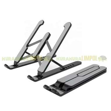 Stand Holder HP Tablet Lipat Kecil Dudukan HP Tablet Portable Praktis Hitam