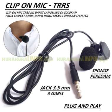 Microphone With Clip On 3.5mm Mic External Smartphone Laptop Vlogger