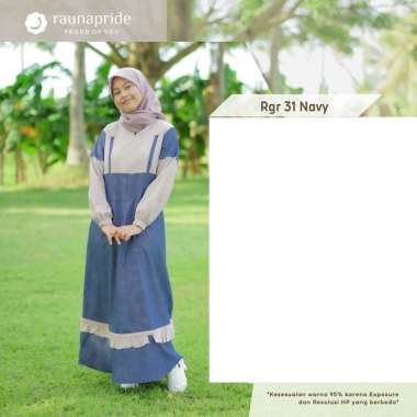 Gamis Remaja Rauna / GR- 31 MARUN/ GR-31 NAVY / Fashion Muslim GAMIS REMAJA 12 NAVY