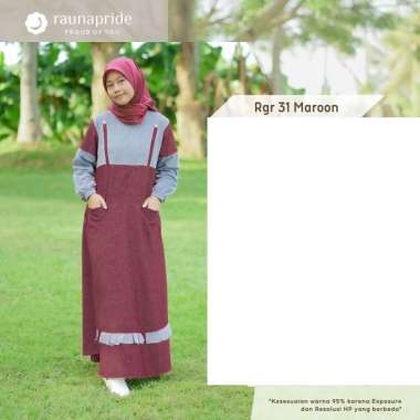 Gamis Remaja Rauna / GR- 31 MARUN/ GR-31 NAVY / Fashion Muslim GAMIS REMAJA 18 MAROON