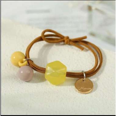 MYUME.STORE || J68 IKAT RAMBUAT WANITA KOTAK LUCU GAYA IMPORT KOREA Yellow