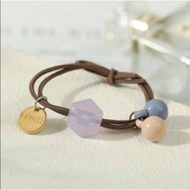 MYUME.STORE || J68 IKAT RAMBUAT WANITA KOTAK LUCU GAYA IMPORT KOREA Brown
