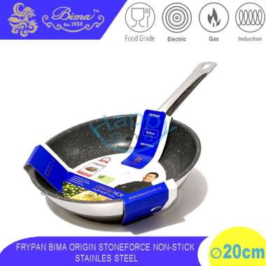 BIMA ORIGIN 20-24CM FRYPAN/PANCI PENGGORENGAN STAINLESS STEEL ANTI LENGKET INDUKSI SUS304 20 CM