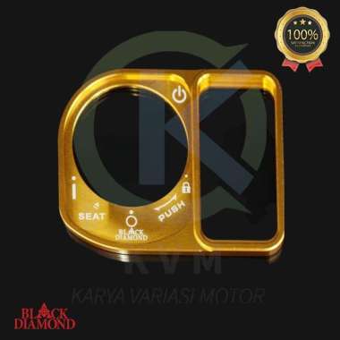 Tutup Cover Kunci Keyless Honda PCX-150 & ADV-150 Black Diamond CNC 3M Gold