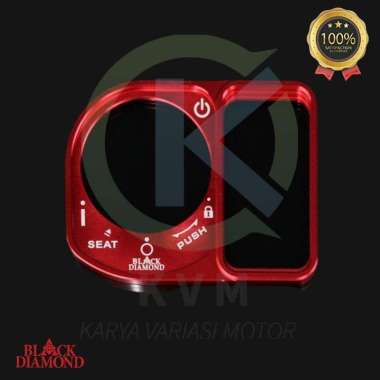 Tutup Cover Kunci Keyless Honda PCX-150 & ADV-150 Black Diamond CNC 3M Merah