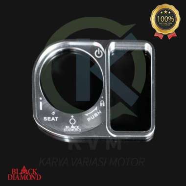 Tutup Cover Kunci Keyless Honda PCX-150 & ADV-150 Black Diamond CNC 3M Silver