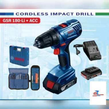 Cordless Drill Bosch Gsr 180-Li Bor Baterai Bosch