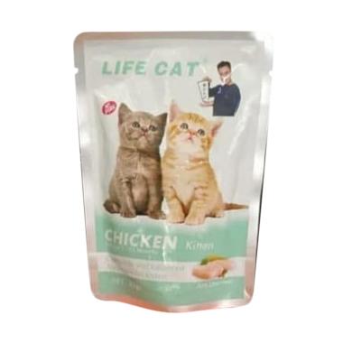 LIFE CAT Kitten Chicken Makanan Kucing Sachet Basah [85 g]