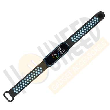 Finchy Strap for Xiaomi Mi Band 5/6 Dual Tone Silicone Wristband Black Blue