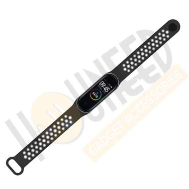 Finchy Strap for Xiaomi Mi Band 5/6 Dual Tone Silicone Wristband Black Grey
