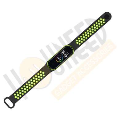 Finchy Strap for Xiaomi Mi Band 5/6 Dual Tone Silicone Wristband Black Lime