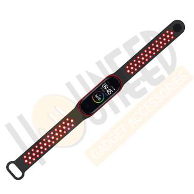 Finchy Strap for Xiaomi Mi Band 5/6 Dual Tone Silicone Wristband Black Red