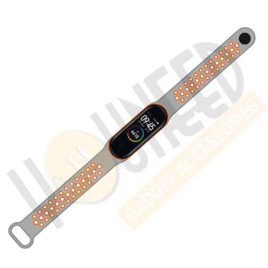 Finchy Strap for Xiaomi Mi Band 5/6 Dual Tone Silicone Wristband Grey Orange
