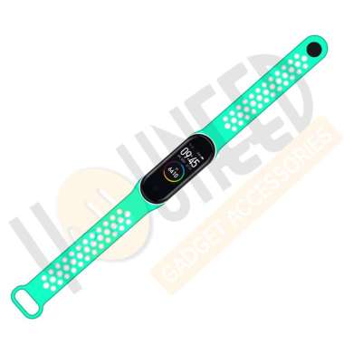 Finchy Strap for Xiaomi Mi Band 5/6 Dual Tone Silicone Wristband Mint White