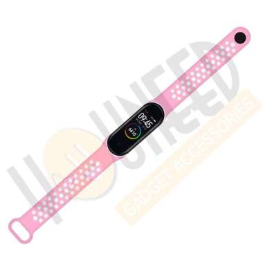 Finchy Strap for Xiaomi Mi Band 5/6 Dual Tone Silicone Wristband Pinksand White