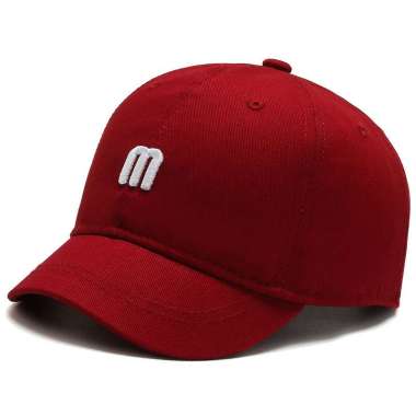 Baseball cap : "M" DUCK CAP - Topi baseball topi pria topi wanita SHORT BRIM CAP One Size RED