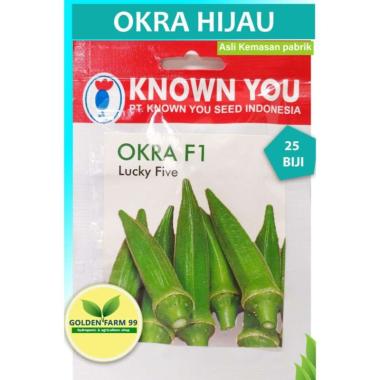 Benih Okra Hijau Hibrida Lucky Five F1 Known You Seed