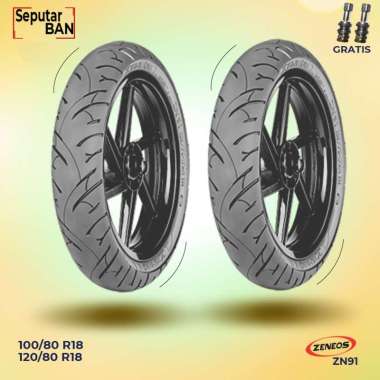 SEPASANG Ban Motor MOGE (Motor Batangan) // ZENEOS ZN91 100/80-18 & 120/80-18 Tubeless