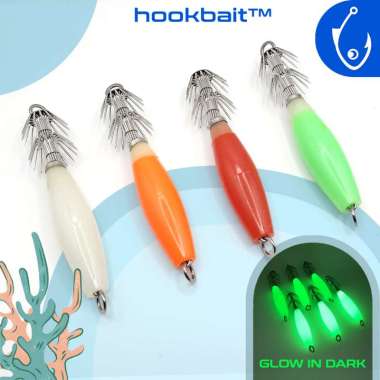 Umpan Pancing Cumi Kail Cumi Squid Jig Cumi Luminous Menyala Nyala Glow In The Dark Premium Hook UPC