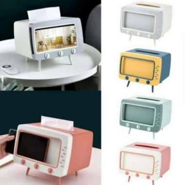 Tempat Tisu Bentuk TV Desktop TV Tisu Smartphone - Hijau