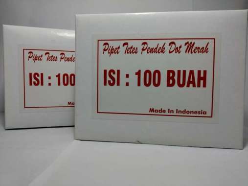 Pipet Tetes Pendek dot Merah / Pipet tetes merah pendek