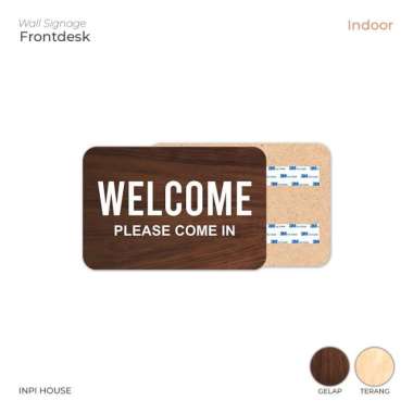 Pajangan Dinding Welcome - Sign System Welcome Coklat Gelap
