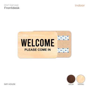 Pajangan Dinding Welcome - Sign System Welcome Coklat Terang