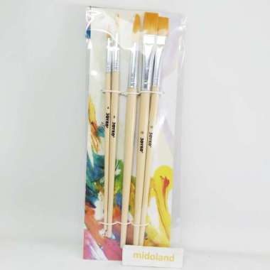 Kuas Lukis Cat Air Minyak lancip Acrylic Brush Paint set 5 pcs midolan