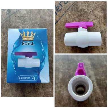 Stop Kran Keran Pvc 3/4" Inch Polos Tanpa Drat Royal Ball Valve